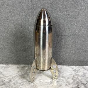 Viski Space Age Retro Rocket Ship Cocktail Bar Shaker Stainless Steel Silver